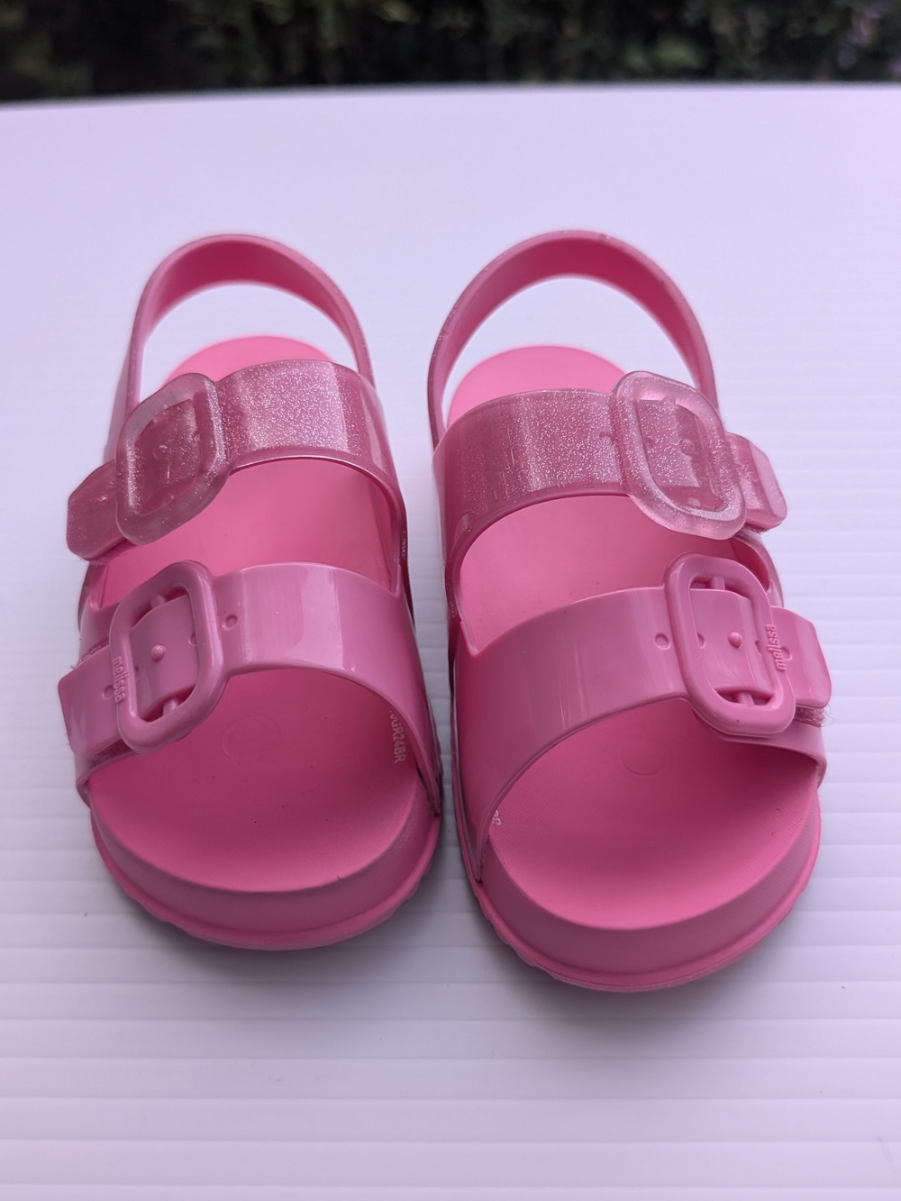 Mini Melissa Pink Double-Buckle Jelly Sandals